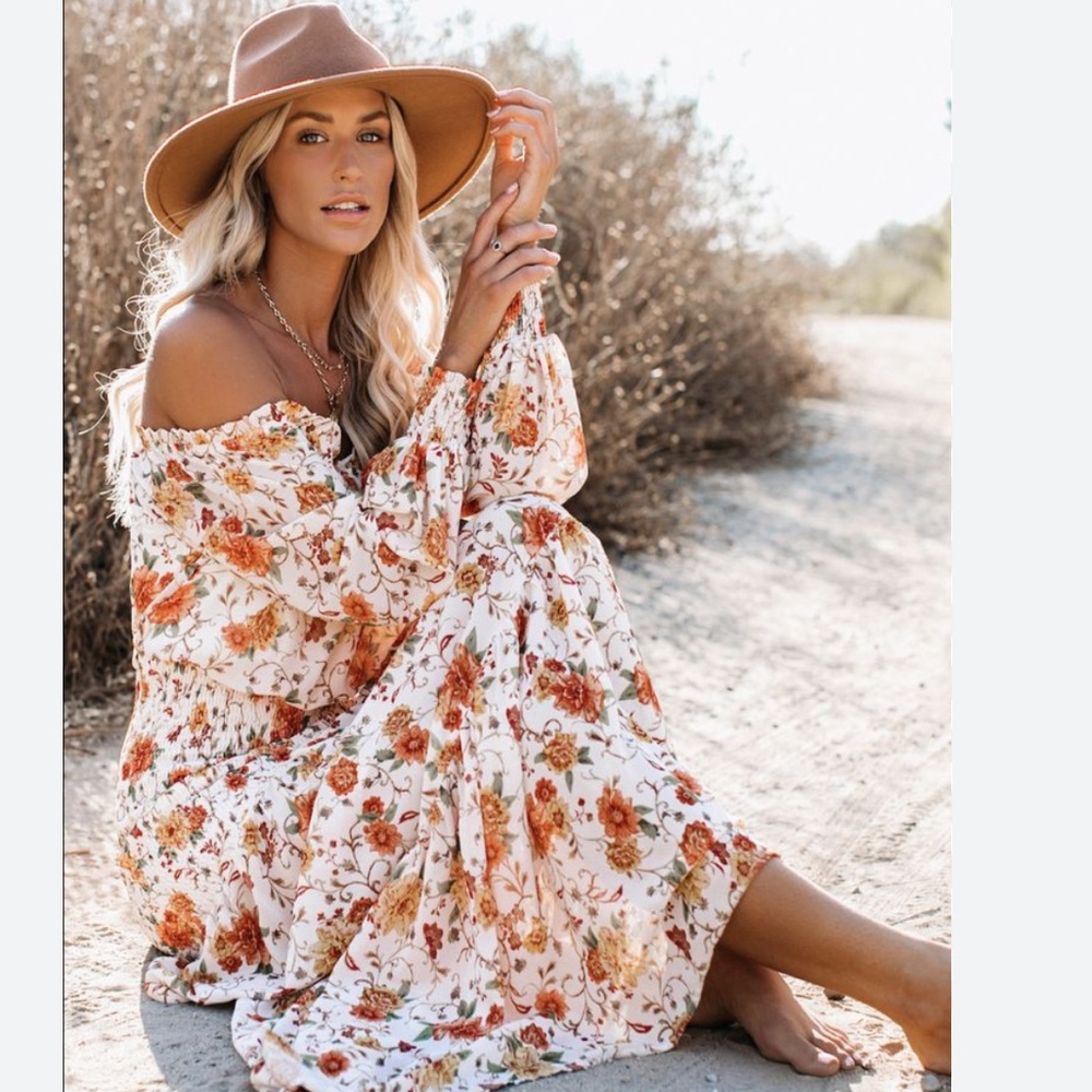 Floral Long Sleeve Maxi Dress